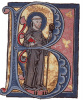 Darstellung aus einer hochmittelalterlichen Handschrift: Bernhard von Clairvaux | © Legenda Aurea (Keble MS 49, fol 162r), gemeinfrei
