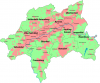 Karte der Stadt Wuppertal mit ihren Stadtteilen | © gemeinfrei